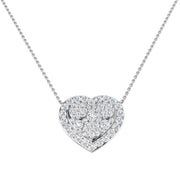 Heart Pendant Necklace with Diamond Accents in 10K/14K gold and platinum with certified lab-grown or natural diamonds