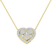 Heart Pendant Necklace with Diamond Accents in 10K/14K gold and platinum with certified lab-grown or natural diamonds