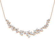 Fancy Diamond Necklace in Gold or in 10K/14K gold and platinum with certified lab-grown or natural diamonds