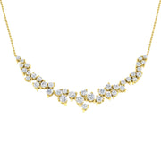 Fancy Diamond Necklace in Gold or in 10K/14K gold and platinum with certified lab-grown or natural diamonds