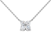4-Diamond Cluster Pendant Necklace in 10K/14K gold and platinum with certified lab-grown or natural diamonds