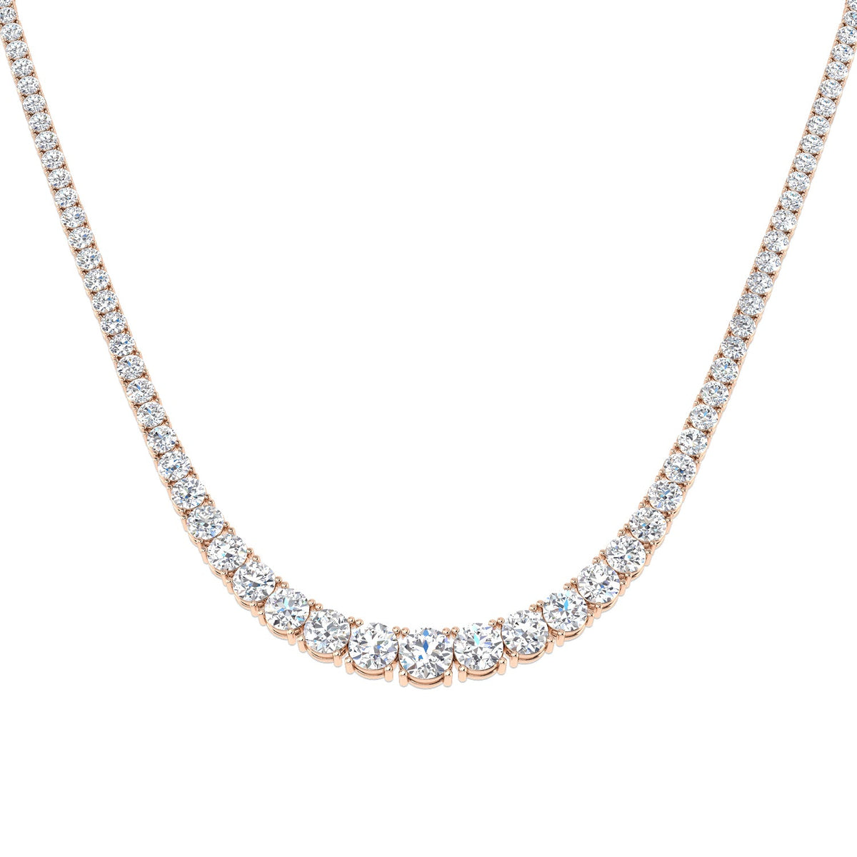 Diamond Tennis Necklace in 10K/14K gold and platinum with certified lab-grown or natural diamonds