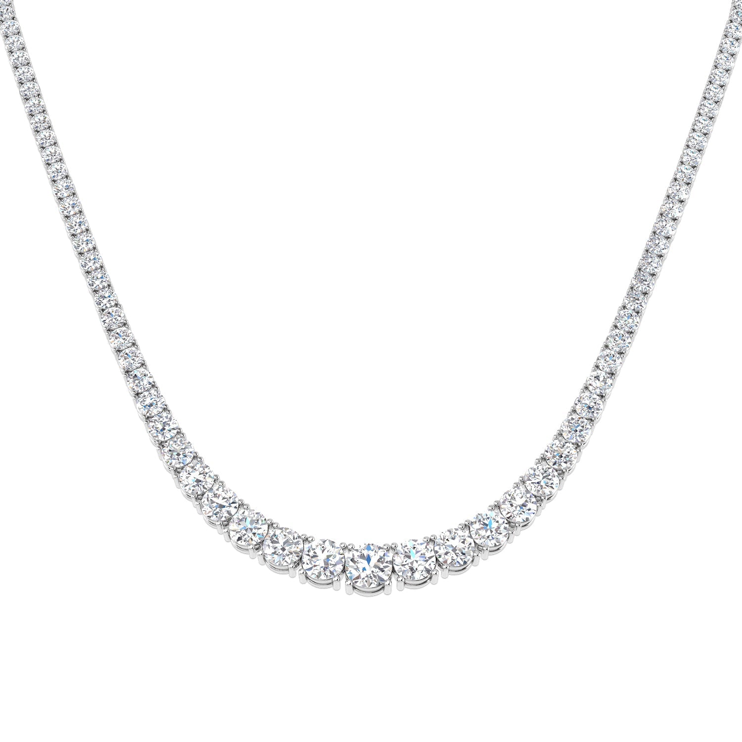 Diamond Tennis Necklace in 10K/14K gold and platinum with certified lab-grown or natural diamonds