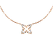 Diamond Flower Necklace in Gold & in 10K/14K gold and platinum with certified lab-grown or natural diamonds