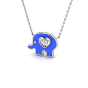 Diamond Elephant Pendant 0.15ct Gold & Platinum Necklace in 10K/14K gold and platinum with certified lab-grown or natural diamonds