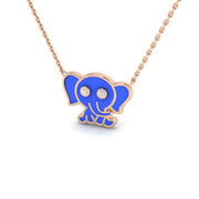 Diamond Elephant Pendant 0.15ct Gold & Platinum Necklace in 10K/14K gold and platinum with certified lab-grown or natural diamonds
