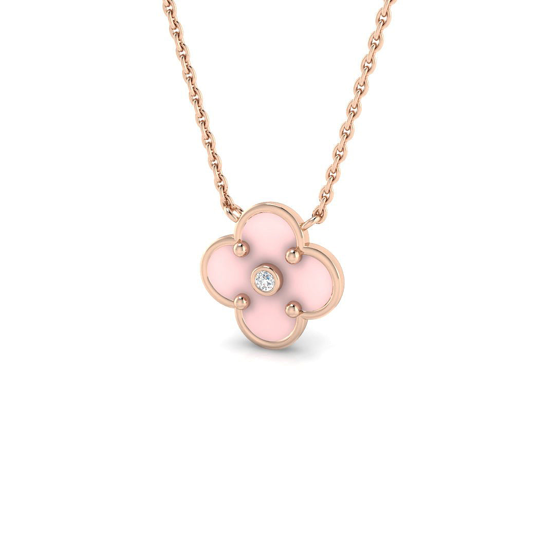 Diamond Cluster Pendant 0.15ct Gold & Platinum Necklace in 10K/14K gold and platinum with certified lab-grown or natural diamonds