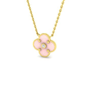 Diamond Cluster Pendant 0.15ct Gold & Platinum Necklace in 10K/14K gold and platinum with certified lab-grown or natural diamonds