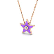 Diamond Star Pendant 0.1ct Gold & Platinum Necklace in 10K/14K gold and platinum with certified lab-grown or natural diamonds