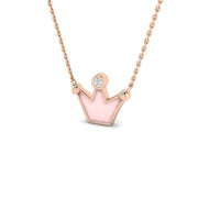 Diamond Crown Pendant 0.1ct Gold & Platinum Necklace (Without Chain) in 10K/14K gold and platinum with certified lab-grown or natural diamonds
