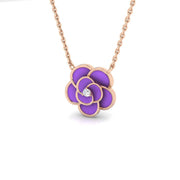 Diamond Flower Pendant 0.15ct Gold & Platinum Necklace (Without Chain) in 10K/14K gold and platinum with certified lab-grown or natural diamonds