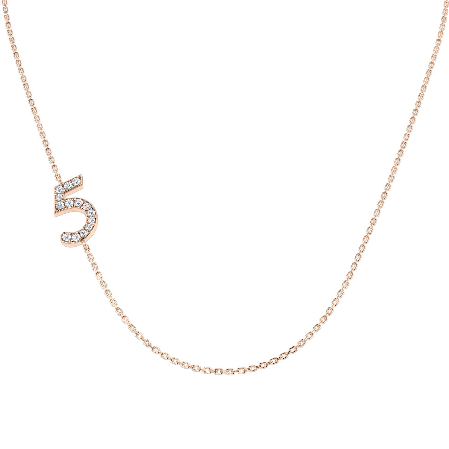 Diamond Number Pendant 0.1ct Gold & Platinum Necklace (Without Chain) in 10K/14K gold and platinum with certified lab-grown or natural diamonds