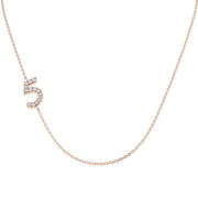 Diamond Number Pendant 0.1ct Gold & Platinum Necklace (Without Chain) in 10K/14K gold and platinum with certified lab-grown or natural diamonds