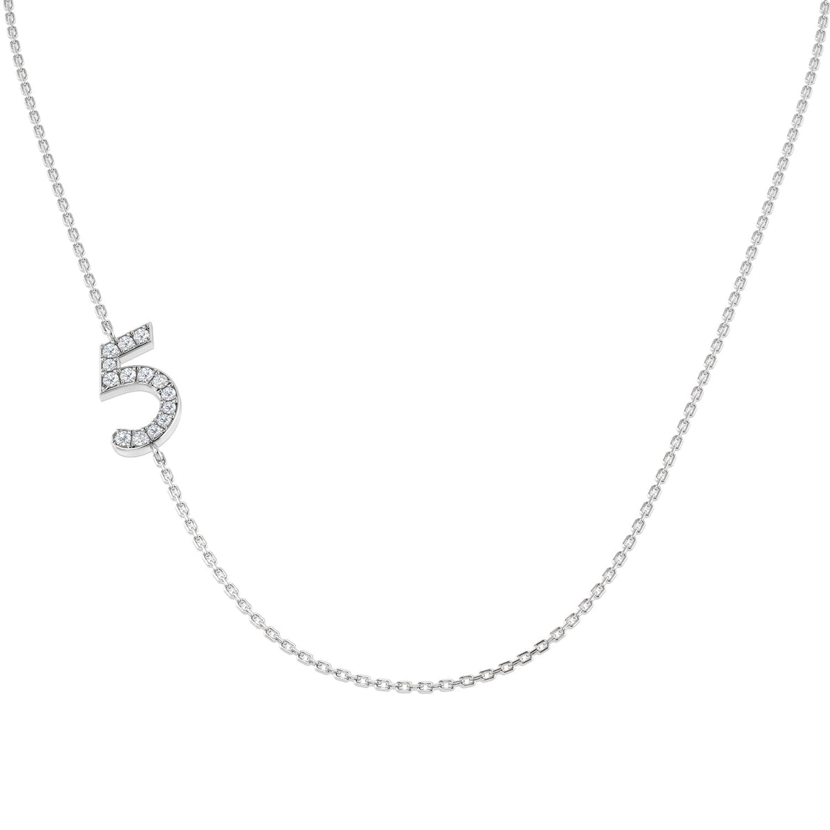 Diamond Number Pendant 0.1ct Gold & Platinum Necklace (Without Chain) in 10K/14K gold and platinum with certified lab-grown or natural diamonds