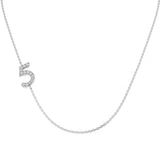 Diamond Number Pendant 0.1ct Gold & Platinum Necklace (Without Chain) in 10K/14K gold and platinum with certified lab-grown or natural diamonds
