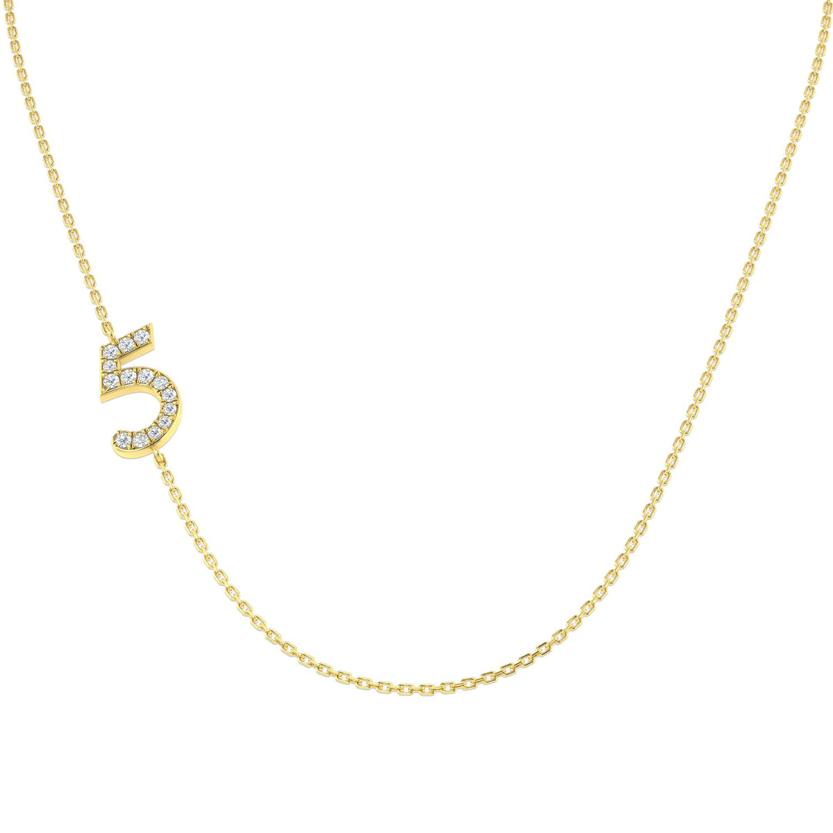 Diamond Number Pendant 0.1ct Gold & Platinum Necklace (Without Chain) in 10K/14K gold and platinum with certified lab-grown or natural diamonds