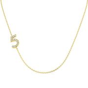 Diamond Number Pendant 0.1ct Gold & Platinum Necklace (Without Chain) in 10K/14K gold and platinum with certified lab-grown or natural diamonds