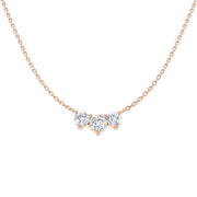 Lab Grown 3 Stone Diamond Necklace Minimal Bar Style in Gold & in 10K/14K gold and platinum with certified lab-grown or natural diamonds