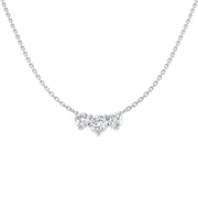 Lab Grown 3 Stone Diamond Necklace Minimal Bar Style in Gold & in 10K/14K gold and platinum with certified lab-grown or natural diamonds