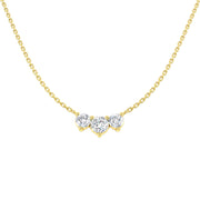 Lab Grown 3 Stone Diamond Necklace Minimal Bar Style in Gold & in 10K/14K gold and platinum with certified lab-grown or natural diamonds