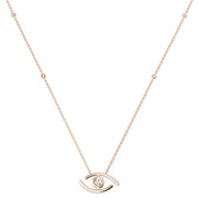 Diamond Evil Eye Pendant Necklace 0.1ct Gold in 10K/14K gold and platinum with certified lab-grown or natural diamonds