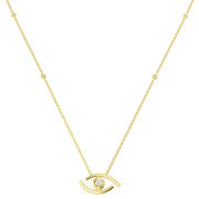 Diamond Evil Eye Pendant Necklace 0.1ct Gold in 10K/14K gold and platinum with certified lab-grown or natural diamonds
