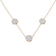 Diamond Cluster Necklace 1.75ct Gold in 10K/14K gold and platinum with certified lab-grown or natural diamonds