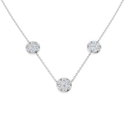 Diamond Cluster Necklace 1.75ct Gold in 10K/14K gold and platinum with certified lab-grown or natural diamonds