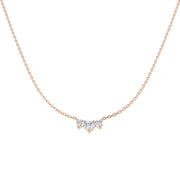 Lab Grown 3 Stone Diamond Necklace Minimal Bar Style in Gold & in 10K/14K gold and platinum with certified lab-grown or natural diamonds