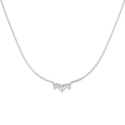 Lab Grown 3 Stone Diamond Necklace Minimal Bar Style in Gold & in 10K/14K gold and platinum with certified lab-grown or natural diamonds