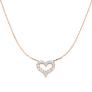 Heart Shaped Diamond Pendant Necklace in 10K/14K gold and platinum with certified lab-grown or natural diamonds