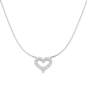 Heart Shaped Diamond Pendant Necklace in 10K/14K gold and platinum with certified lab-grown or natural diamonds