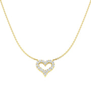 Heart Shaped Diamond Pendant Necklace in 10K/14K gold and platinum with certified lab-grown or natural diamonds