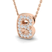 Paved Initial Diamond Pendant Without Chain in 10K/14K gold and platinum with certified lab-grown or natural diamonds