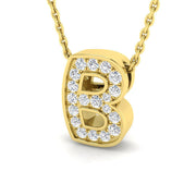 Paved Initial Diamond Pendant Without Chain in 10K/14K gold and platinum with certified lab-grown or natural diamonds
