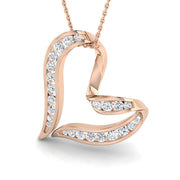 Round Diamond Love Pendant in 10K/14K gold and platinum with certified lab-grown or natural diamonds