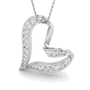 Round Diamond Love Pendant in 10K/14K gold and platinum with certified lab-grown or natural diamonds