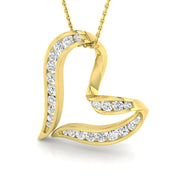 Round Diamond Love Pendant in 10K/14K gold and platinum with certified lab-grown or natural diamonds