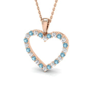Blue Diamond Heart Pendant UK in 10K/14K gold and platinum with certified lab-grown or natural diamonds