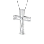 Divine 1Ct Diamond Cross Pendant , (White, Yellow, ) With Complimentary Silver Chain in 10K/14K gold and platinum with certified lab-grown or natural diamonds