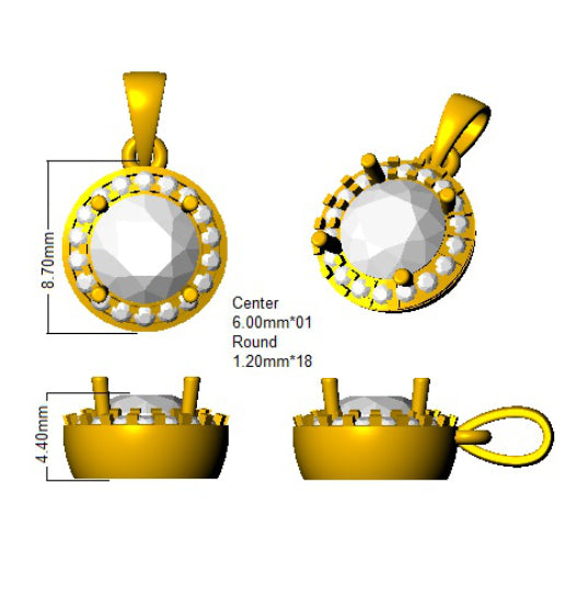 Champagne Diamond Halo Pendant UK in 10K/14K gold and platinum with certified lab-grown or natural diamonds
