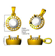 Champagne Diamond Halo Pendant UK in 10K/14K gold and platinum with certified lab-grown or natural diamonds
