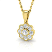 Flower-Shaped Diamond Pendant in 10K/14K gold and platinum with certified lab-grown or natural diamonds