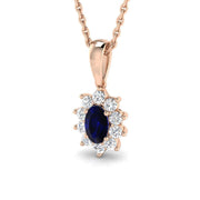 Regina Gemstone Pendant 0.5ct to 1.75ct Gold (Without Chain ) in 10K/14K gold and platinum with certified lab-grown or natural diamonds
