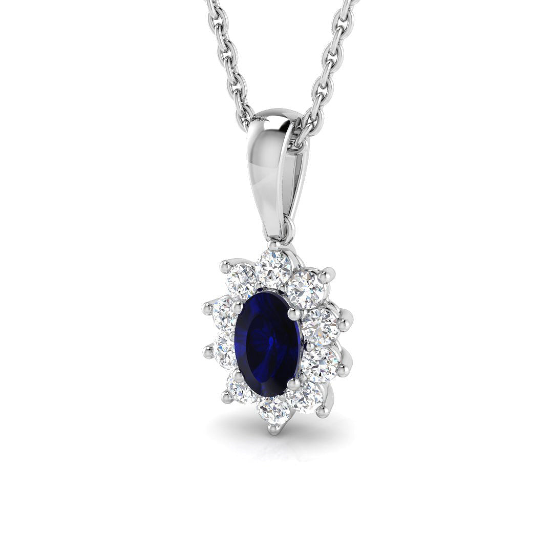 Regina Gemstone Pendant 0.5ct to 1.75ct Gold (Without Chain ) in 10K/14K gold and platinum with certified lab-grown or natural diamonds
