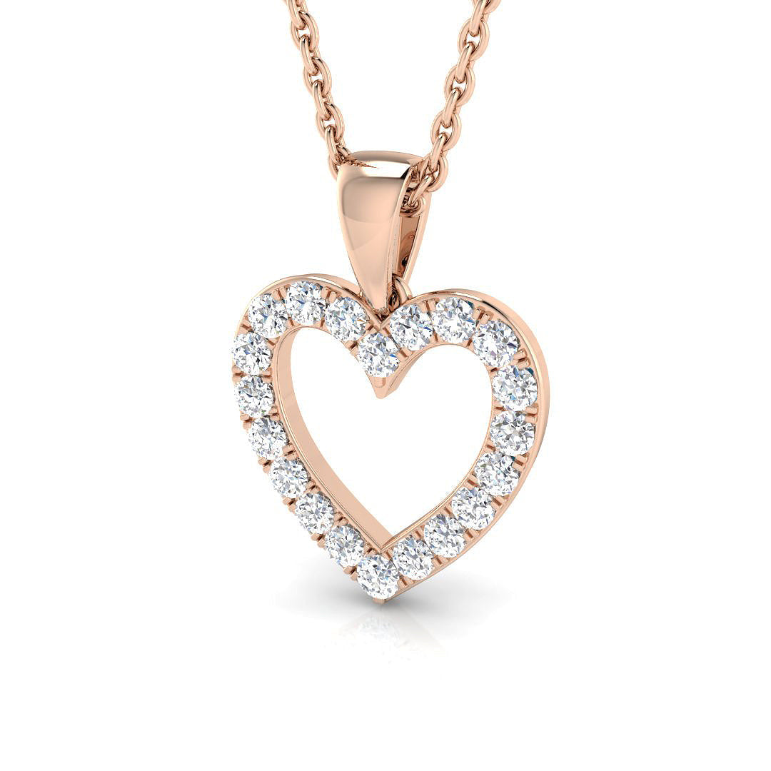 Heart-Shaped Diamond Pendant Necklace in 10K/14K gold and platinum with certified lab-grown or natural diamonds