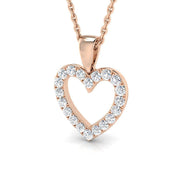 Heart-Shaped Diamond Pendant Necklace in 10K/14K gold and platinum with certified lab-grown or natural diamonds