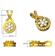 Diamond Cluster Halo Pendant Necklace with Infinity Twist Bail - UK Made in 10K/14K gold and platinum with certified lab-grown or natural diamonds