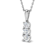 Three Stone Diamond Trilogy Pendant Necklace in 10K/14K gold and platinum with certified lab-grown or natural diamonds