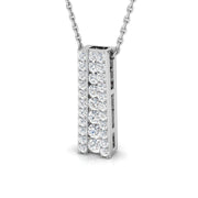 Diamond Vertical Bar Pendant Necklace in - UK Hallmarked in 10K/14K gold and platinum with certified lab-grown or natural diamonds